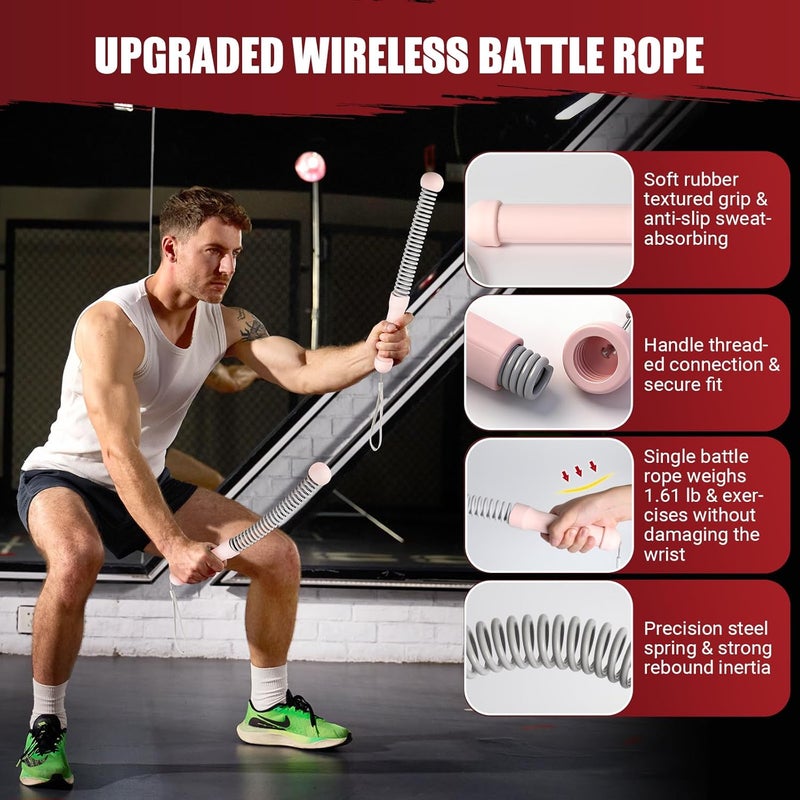 COCTN Weighted Ropeless Battle Ropes, Heavy Duty Portable Cordless Battle Ropes for Home Gym with Poster, Workout Exercise Rope for Strength Building, HIIT and Low-Impact Aerobic Training for Men & Women - Image 2
